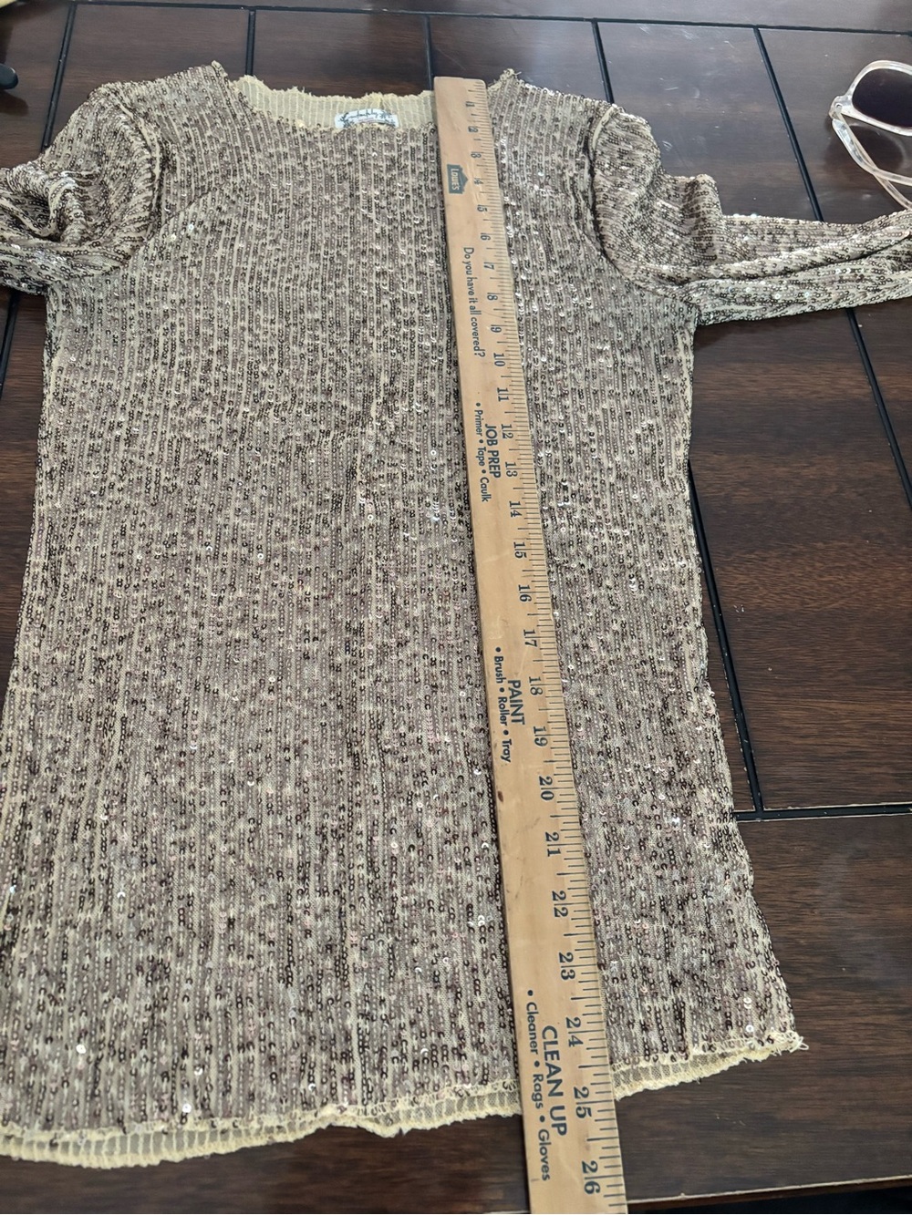 Free People Intimately Top Womens XS Gold Rush Long Sleeve Sequin Shiny - Picture 8 of 9
